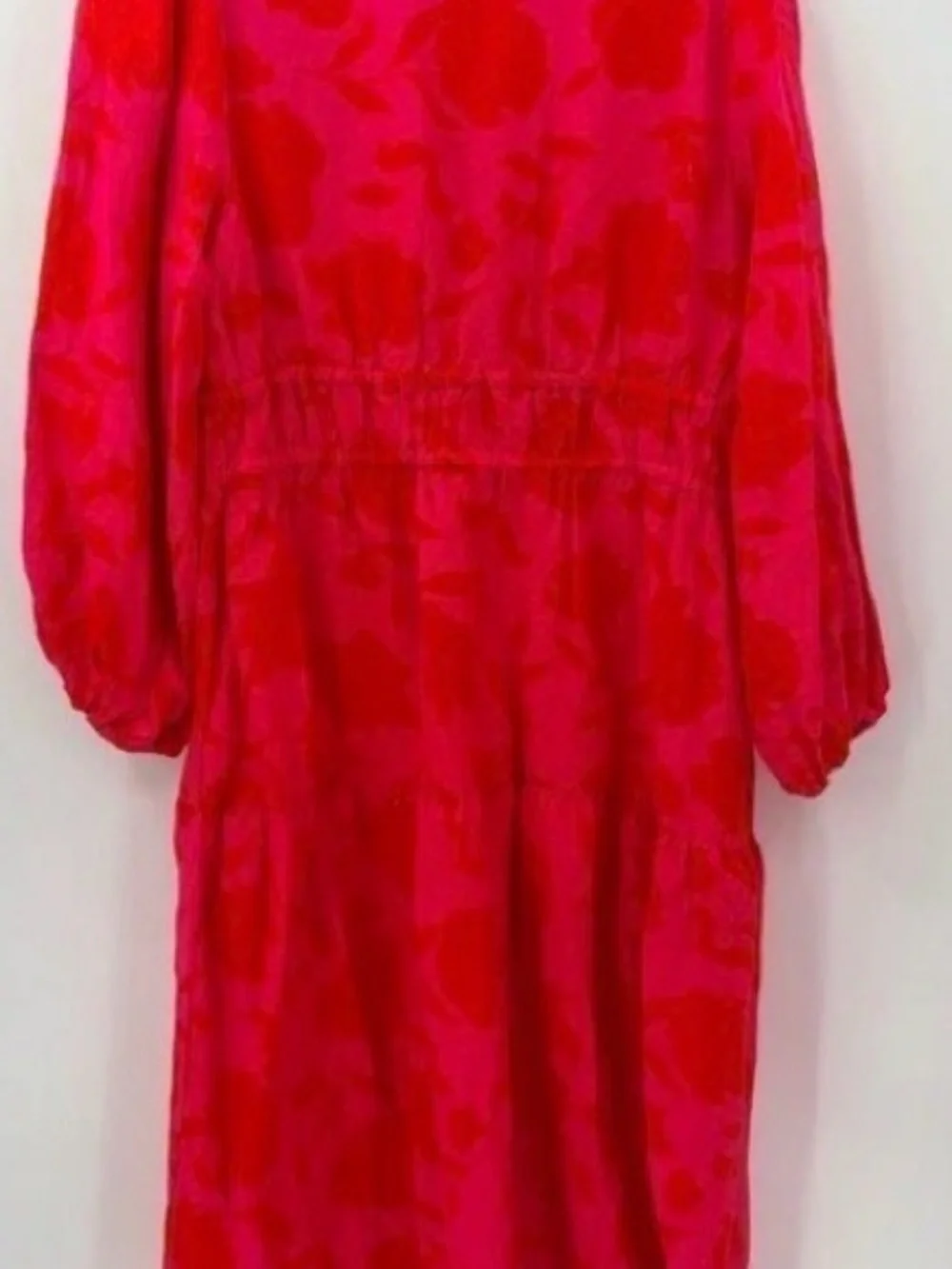 kate spade New York x Target Pink and Red Floral V-Neck Drawstring Dress